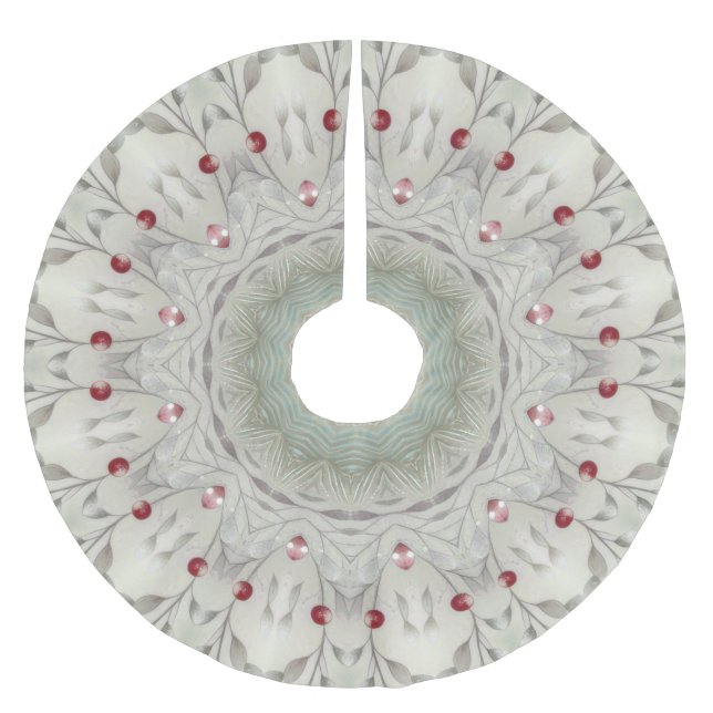 Green Decorative Christmas Holiday Tree Skirt (Front)