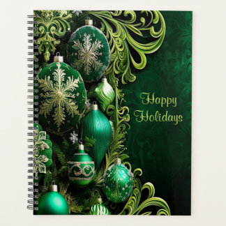 Green Decorative Ornaments Holiday Planner