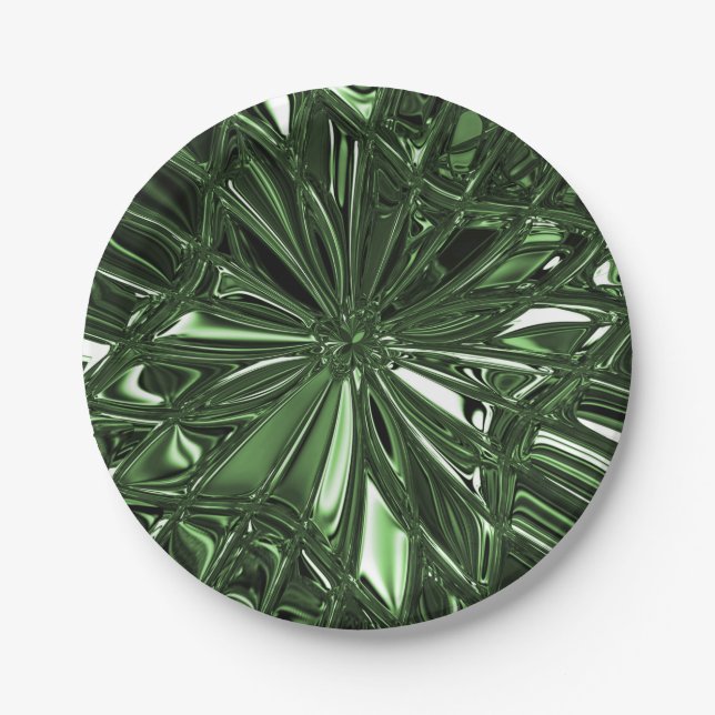 Green Decorative Paper Plate (Front)
