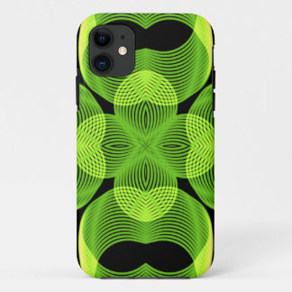 Green Decorative Swirly Spirograph Geometric Art iPhone 11 Case