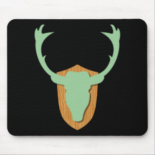 Green Deer Head Mouse Mat