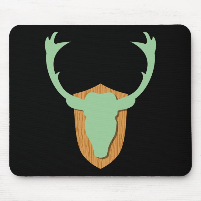 Green Deer Head Mouse Mat (Front)
