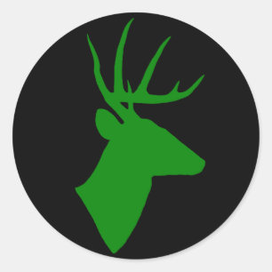 Green Deer Head Sticker