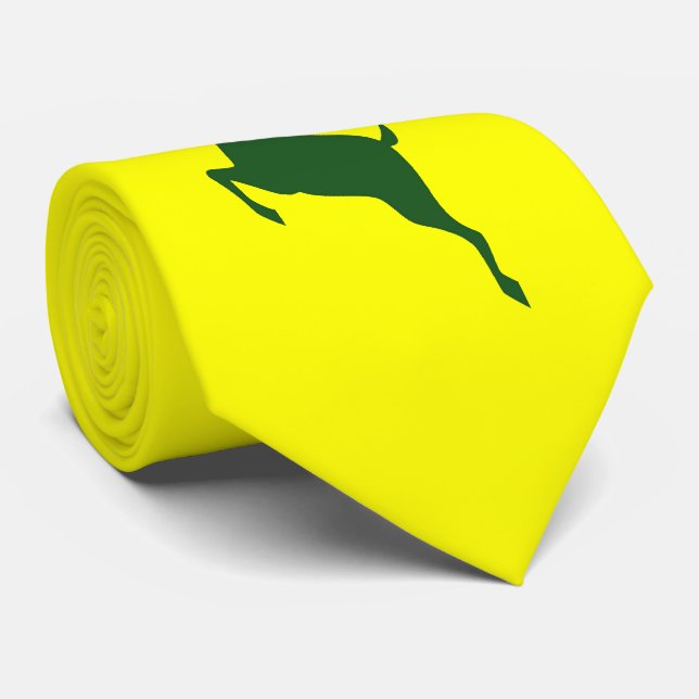 Green Deer Necktie (Rolled)