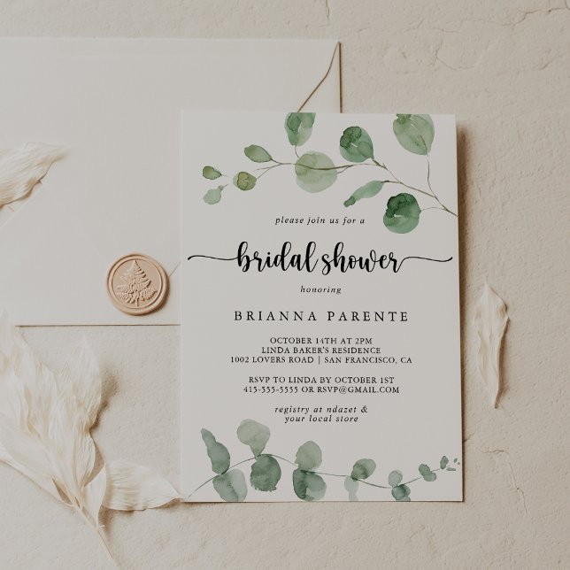 Green Delight Eucalyptus Bridal Shower  Invitation (Creator Uploaded)