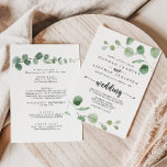 Green Delight Eucalyptus Front & Back Wedding  Invitation<br><div class="desc">This green delight eucalyptus front and back wedding invitation is perfect for a simple wedding. The design features watercolor hand-drawn elegant botanical eucalyptus branches and leaves.

Save paper by including more details on the back of the invitation instead of on a separate enclosure card.</div>