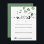 Green Delight Eucalyptus Simple Bucket List Cards<br><div class="desc">These green delight eucalyptus simple bucket list cards are the perfect activity for a modern wedding reception or bridal shower. The design features watercolor hand-drawn elegant botanical eucalyptus branches and leaves. Change the wording to suit any life event. Bucket list sign is sold separately.</div>