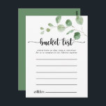 Green Delight Eucalyptus Simple Bucket List Cards<br><div class="desc">These green delight eucalyptus simple bucket list cards are the perfect activity for a modern wedding reception or bridal shower. The design features watercolor hand-drawn elegant botanical eucalyptus branches and leaves. Change the wording to suit any life event. Bucket list sign is sold separately.</div>
