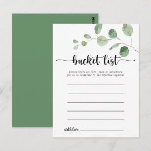 Green Delight Eucalyptus Simple Bucket List Cards