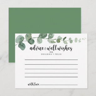 Green Delight Eucalyptus Wedding Advice Card