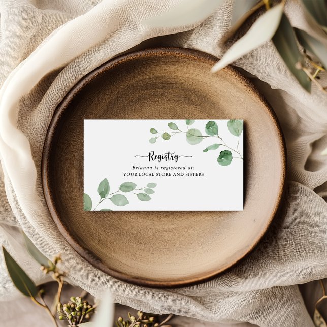 Green Delight Eucalyptus Wedding Gift Registry  Enclosure Card (Creator Uploaded)