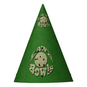 Green Denim Lawn Bowls, Party Hats
