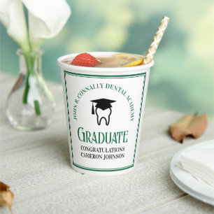 Green Dental School Custom Graduation Party Paper Cups