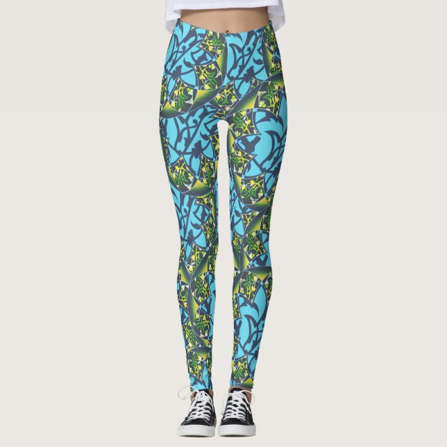 Green design leggings (Front)