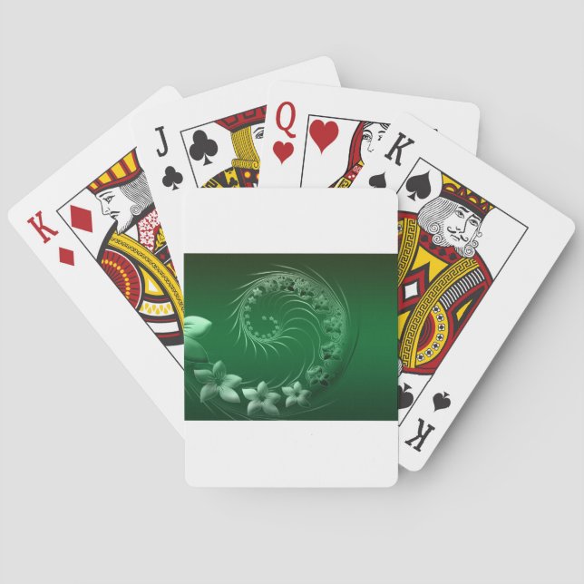 Green Design Party Destiny Celebration Playing Cards (Back)