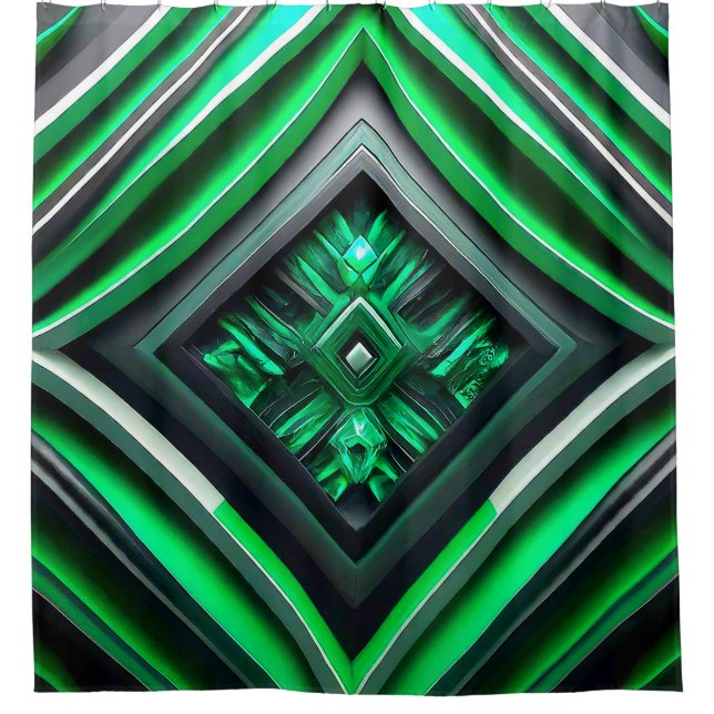Green Design Shower Curtain (Front)