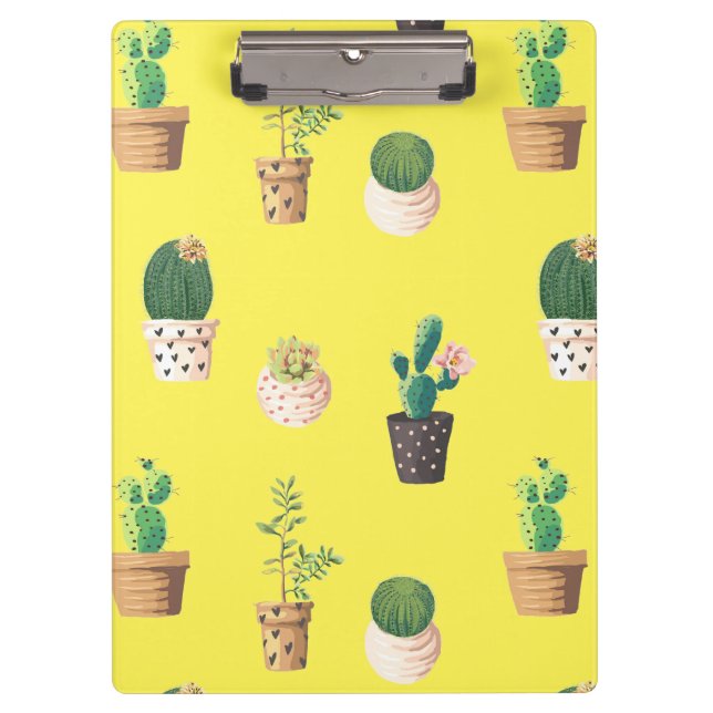 Green Dessert Succulent Cactus in Pots Clipboard (Front)