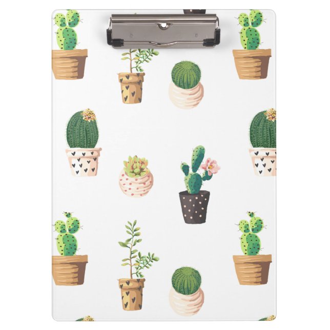 Green Dessert Succulent Cactus in Pots Clipboard (Front)
