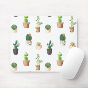 Green Dessert Succulent Cactus in Pots Mouse Mat