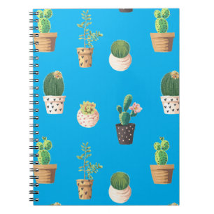 Green Dessert Succulent Cactus in Pots Notebook