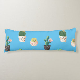 Green Dessrt Succulent Cactus in Pots Body Cushion