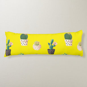 Green Dessrt Succulent Cactus in Pots Body Cushion