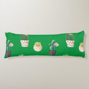 Green Dessrt Succulent Cactus in Pots Body Cushion
