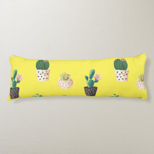 Green Dessrt Succulent Cactus in Pots Body Cushion