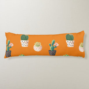 Green Dessrt Succulent Cactus in Pots Body Cushion