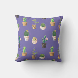Green Dessrt Succulent Cactus in Pots Cushion