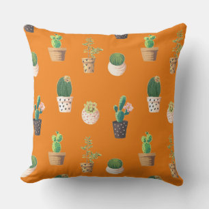 Green Dessrt Succulent Cactus in Pots Cushion
