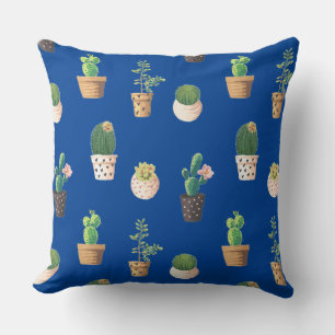 Green Dessrt Succulent Cactus in Pots Cushion