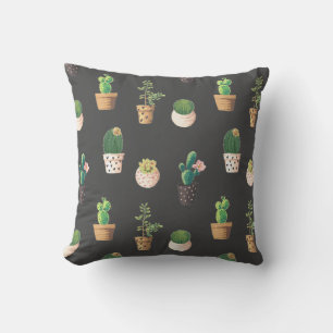 Green Dessrt Succulent Cactus in Pots Cushion
