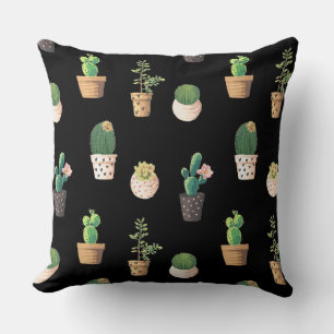 Green Dessrt Succulent Cactus in Pots Cushion