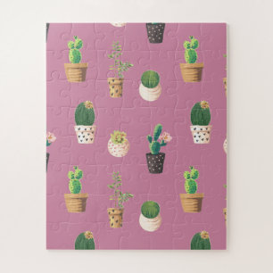 Green Dessrt Succulent Cactus in Pots Jigsaw Puzzle