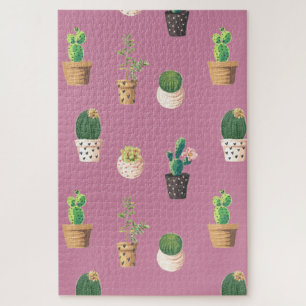 Green Dessrt Succulent Cactus in Pots Jigsaw Puzzle