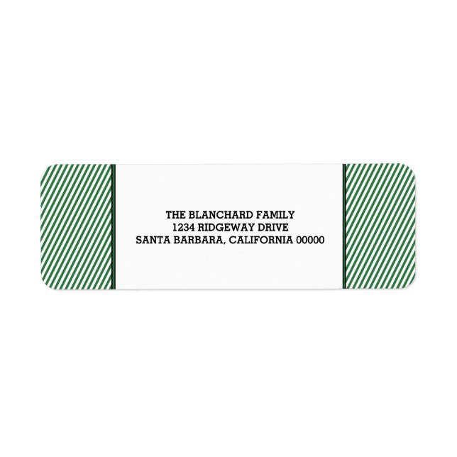 Green Diagonal Festive Stripes Holiday (Front)