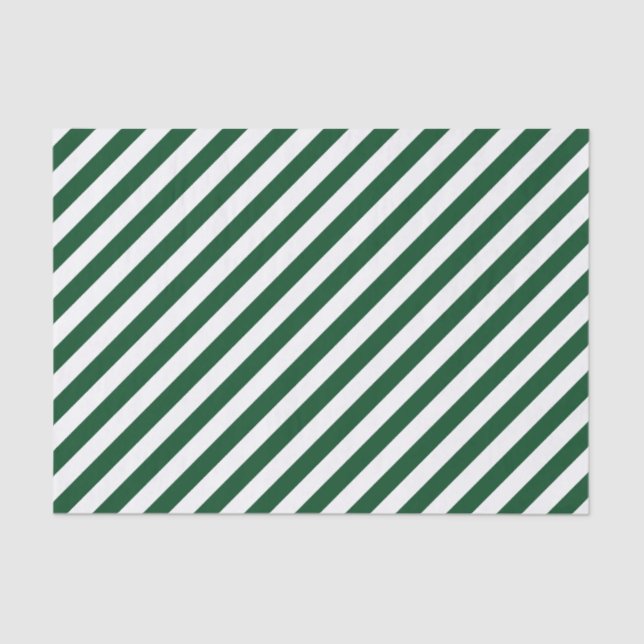 Green Diagonal Stripes Tissue Paper (Front)