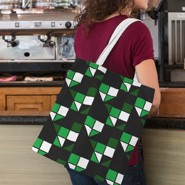 Green diagonal tote bag (Creator Uploaded)