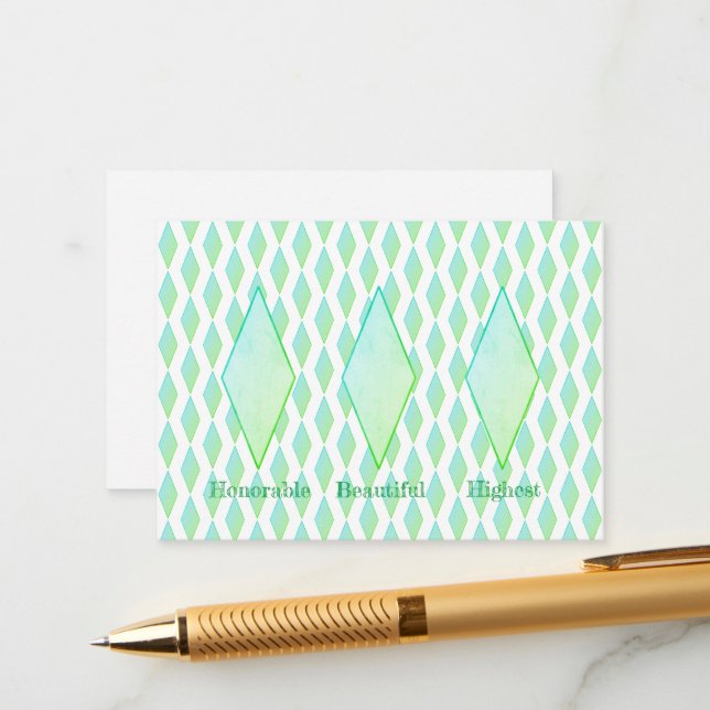 Green Diamond Enclosure Card (Front/Back In Situ)