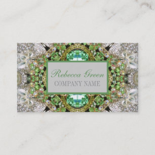 green diamond  fashion girly rhinestone business card
