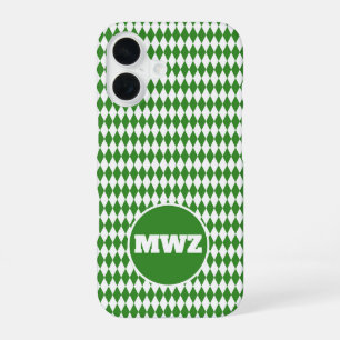 Green Diamond Monogram iPhone Case