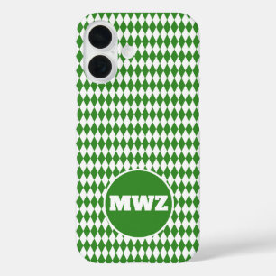 Green Diamond Monogram iPhone Case