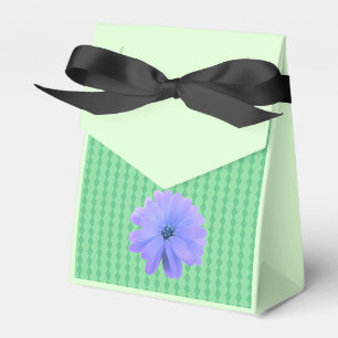 Green Diamond Pattern Purple Flower Favour Box