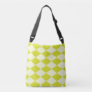 Green Diamond Stripes  Crossbody Bag