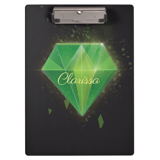 Green Diamond with Name Clipboard (Front)