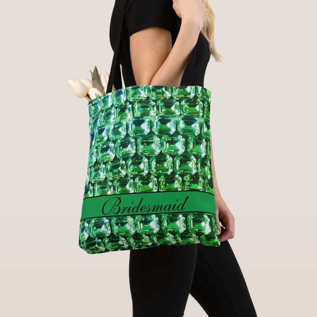 Green Diamonds, green gemstones, vintage jewellery Tote Bag (Close Up)