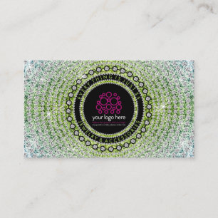 Green Diamonds Luxury Pattern Jewellery Business Card