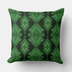 Green Diamonds Mosaic Tiles Pattern Throw Pillow