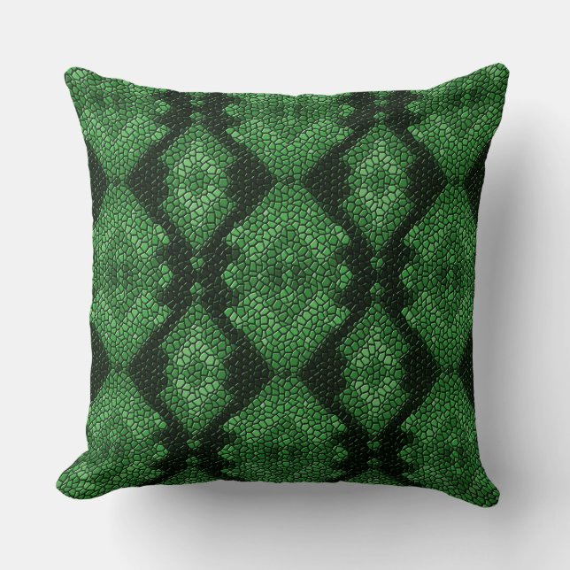 Green Diamonds Mosaic Tiles Pattern Throw Pillow (Front)